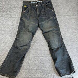 Iron Workers Mens Denim Jeans 34 Kevlar Reinforced Work Pants Regular Motorcycle